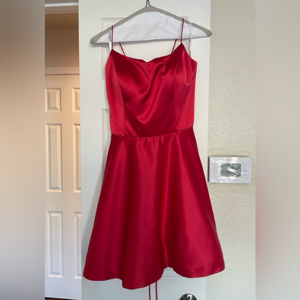 Sherri Hill red satin dress size 10